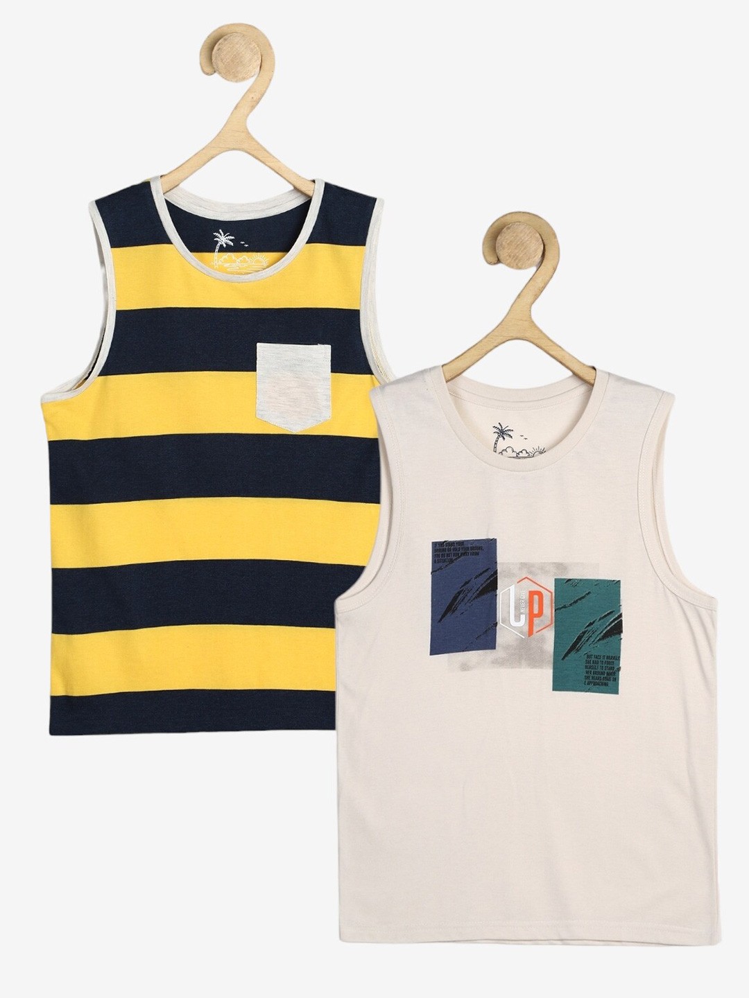 

Alan Jones Boys Pack Of 2 Striped T-shirt, Yellow