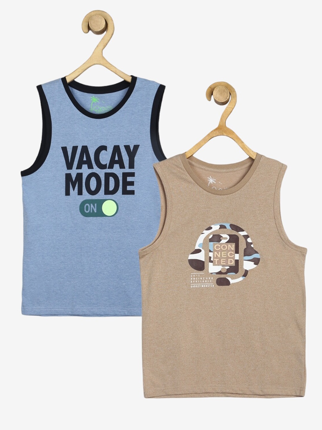 Alan Jones Boys Pack Of 2 Typography Printed T-shirt, Blue