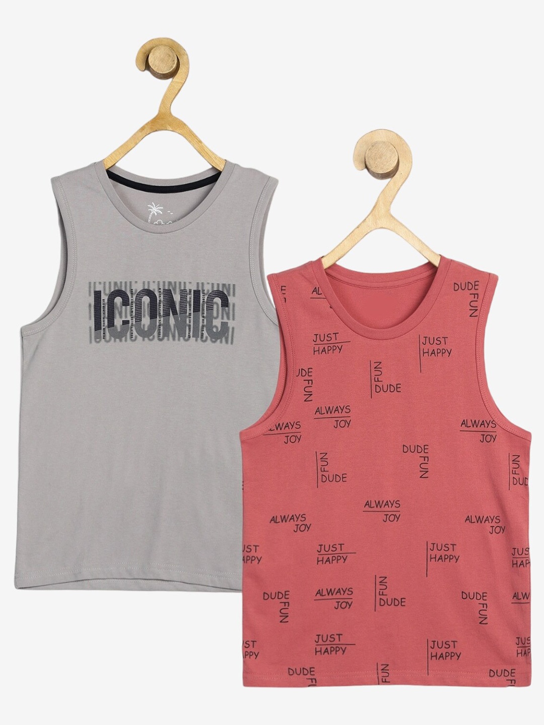 

Alan Jones Boys Pack Of 2 Typography Printed T-shirt, Pink