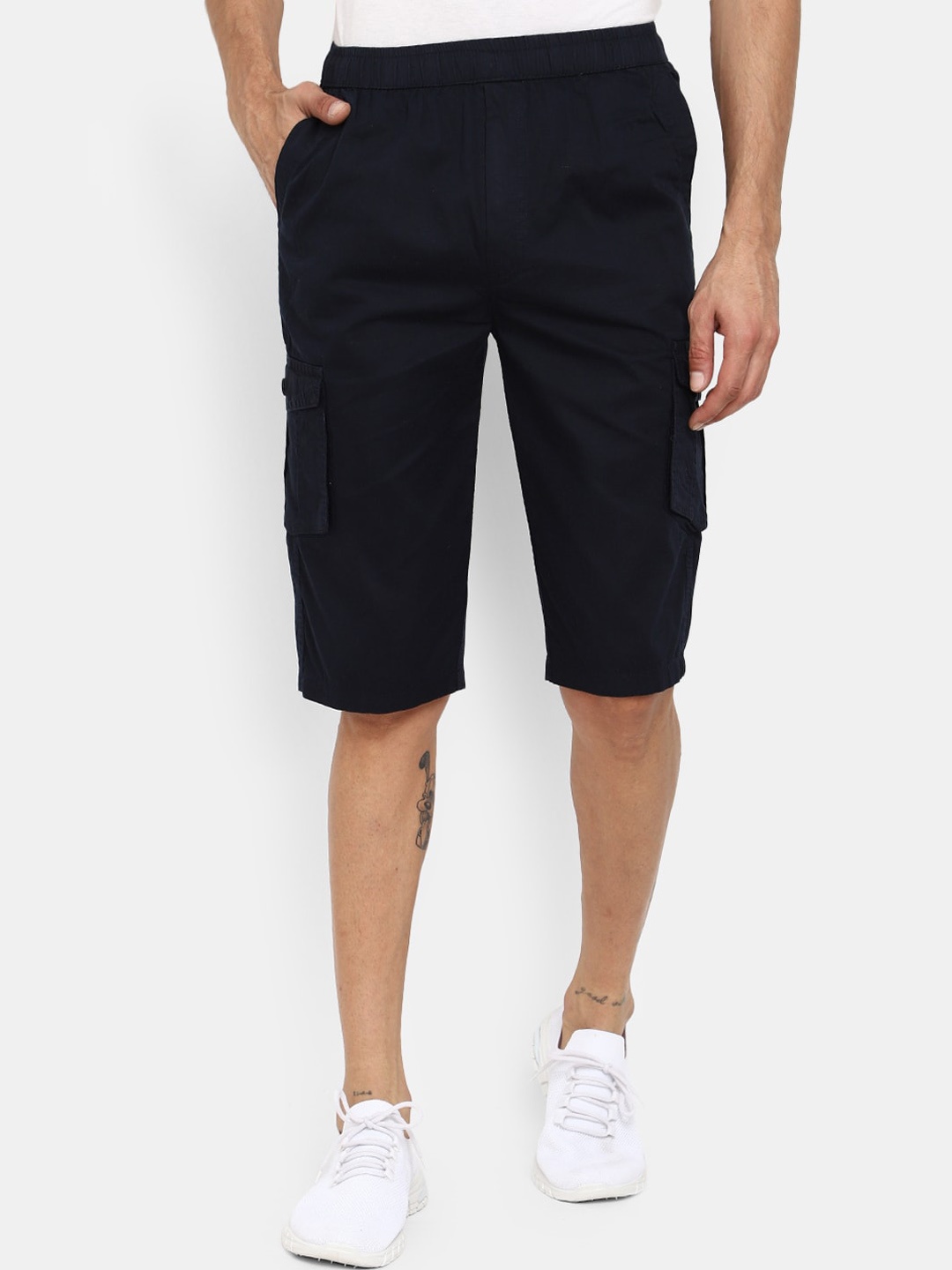 

V-Mart Men Mid-Rise Cotton Regular Fit Shorts, Navy blue
