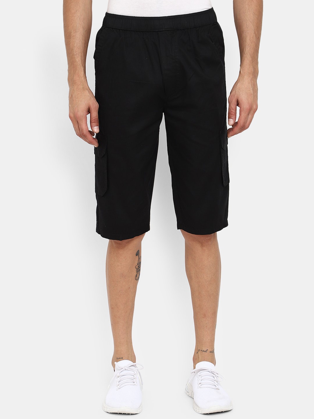 

V-Mart Men Mid-Rise Cotton Regular Fit Shorts, Black