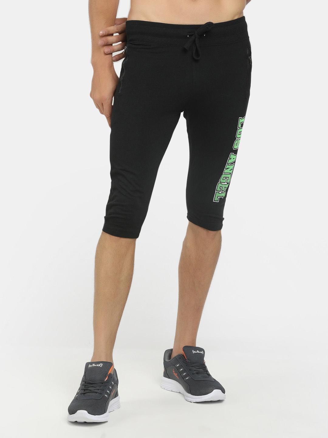 

V-Mart Men Cotton Printed Shorts, Black