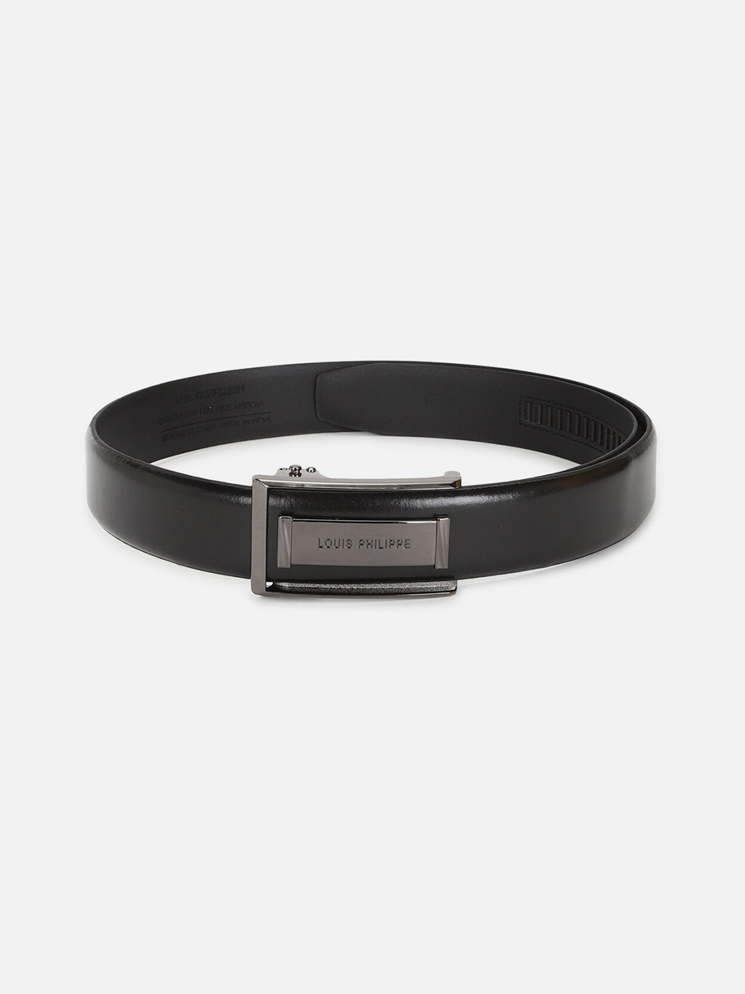 

Louis Philippe Men Slider Buckle Leather Formal Belt, Black