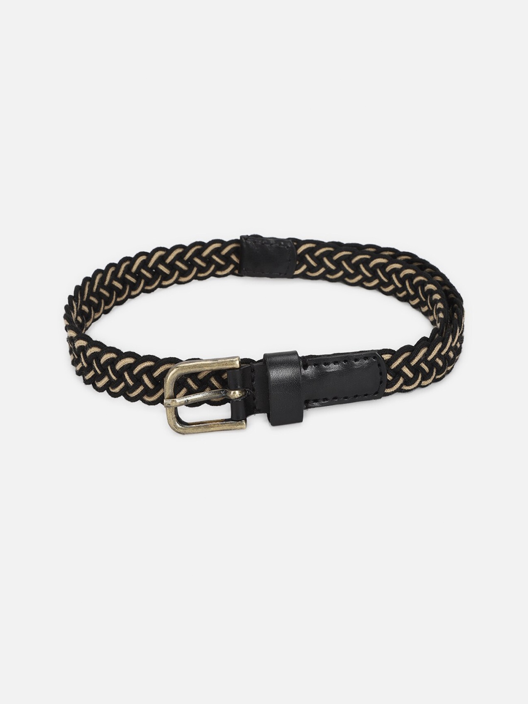 

Peter England Men Textured Leather Belt, Black