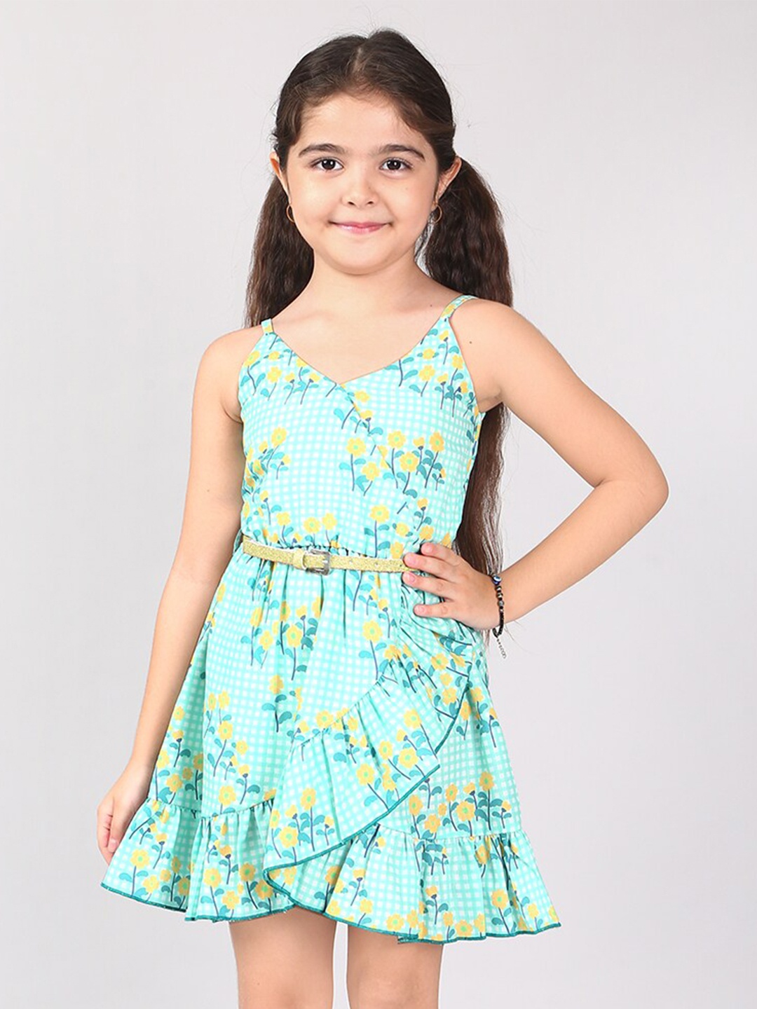 

Naughty Ninos V-Neck Floral Dress, Green