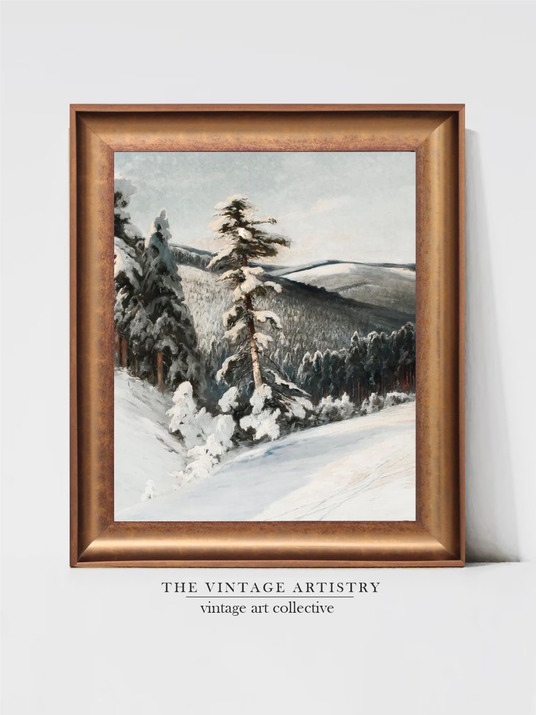 

THE VINTAGE ARTISTRY White & Grey Vintage Forest Landscape Wall Art