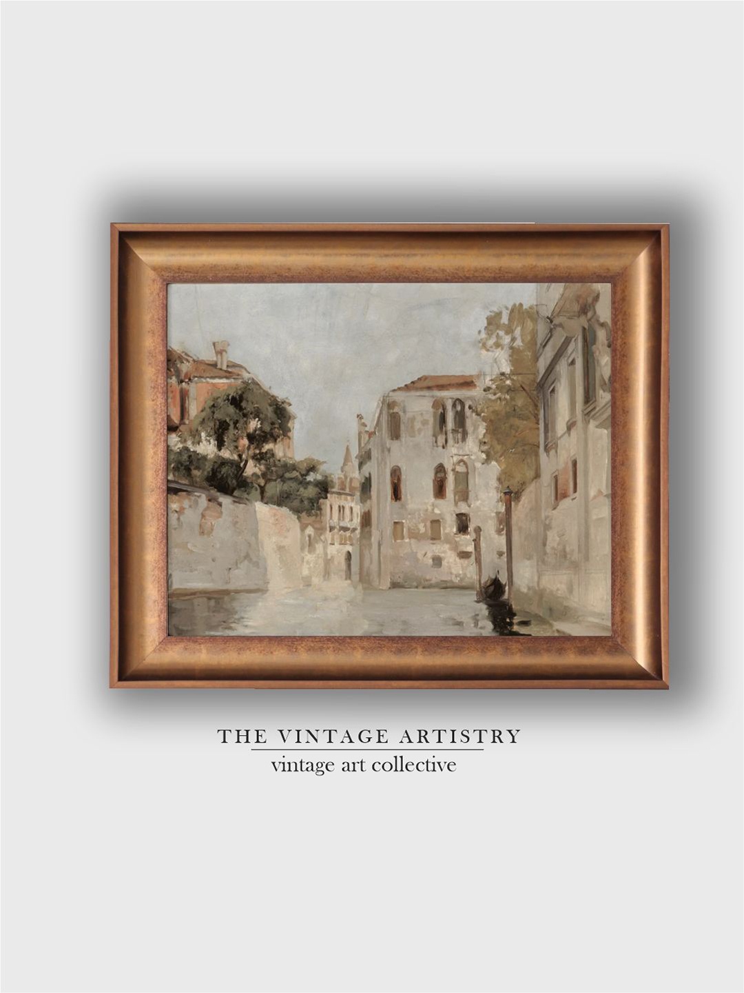 

THE VINTAGE ARTISTRY Beige Vintage Venice Canal Wall Art