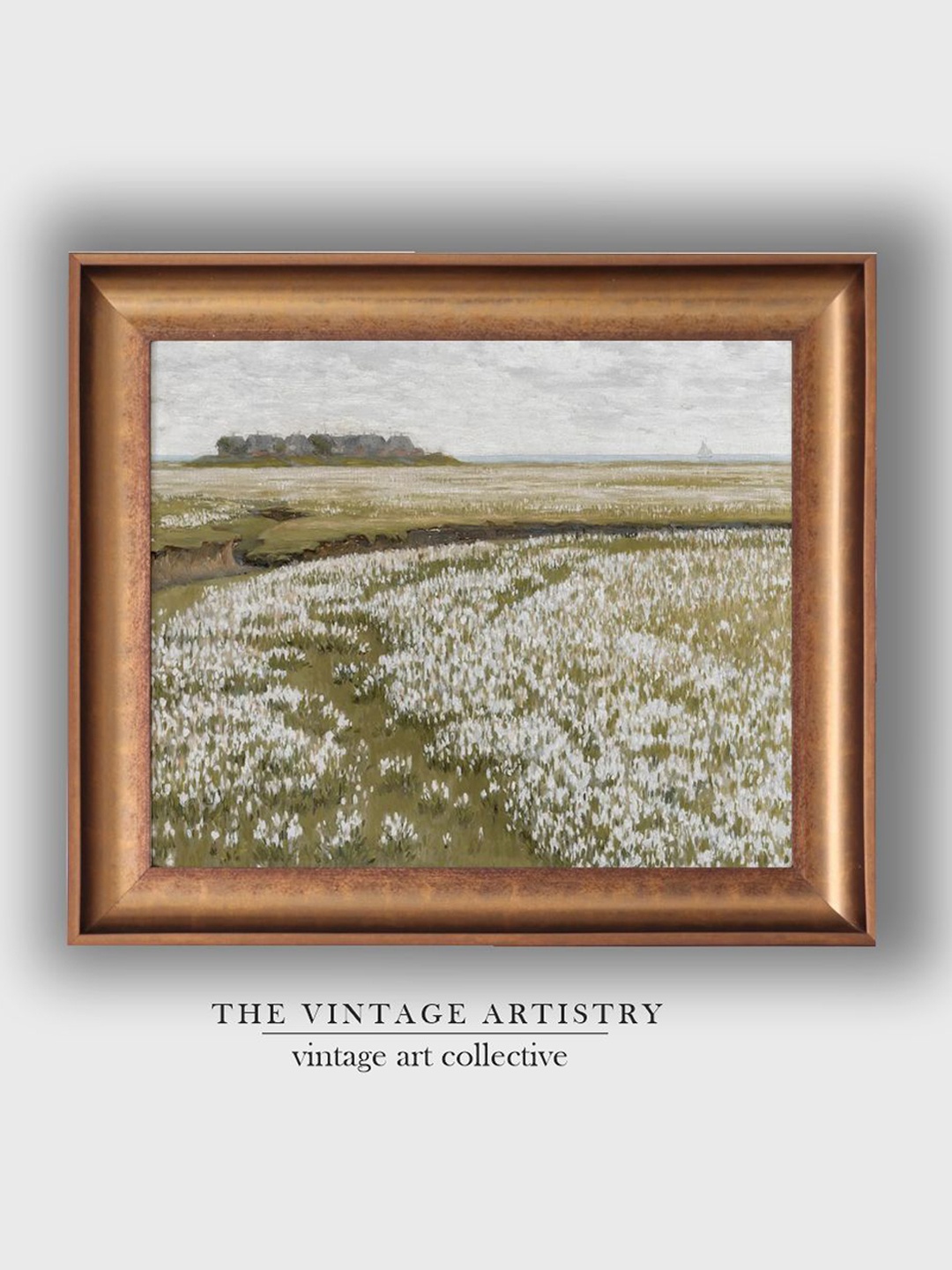 

THE VINTAGE ARTISTRY Green Vintage Spring Meadow Wall Art