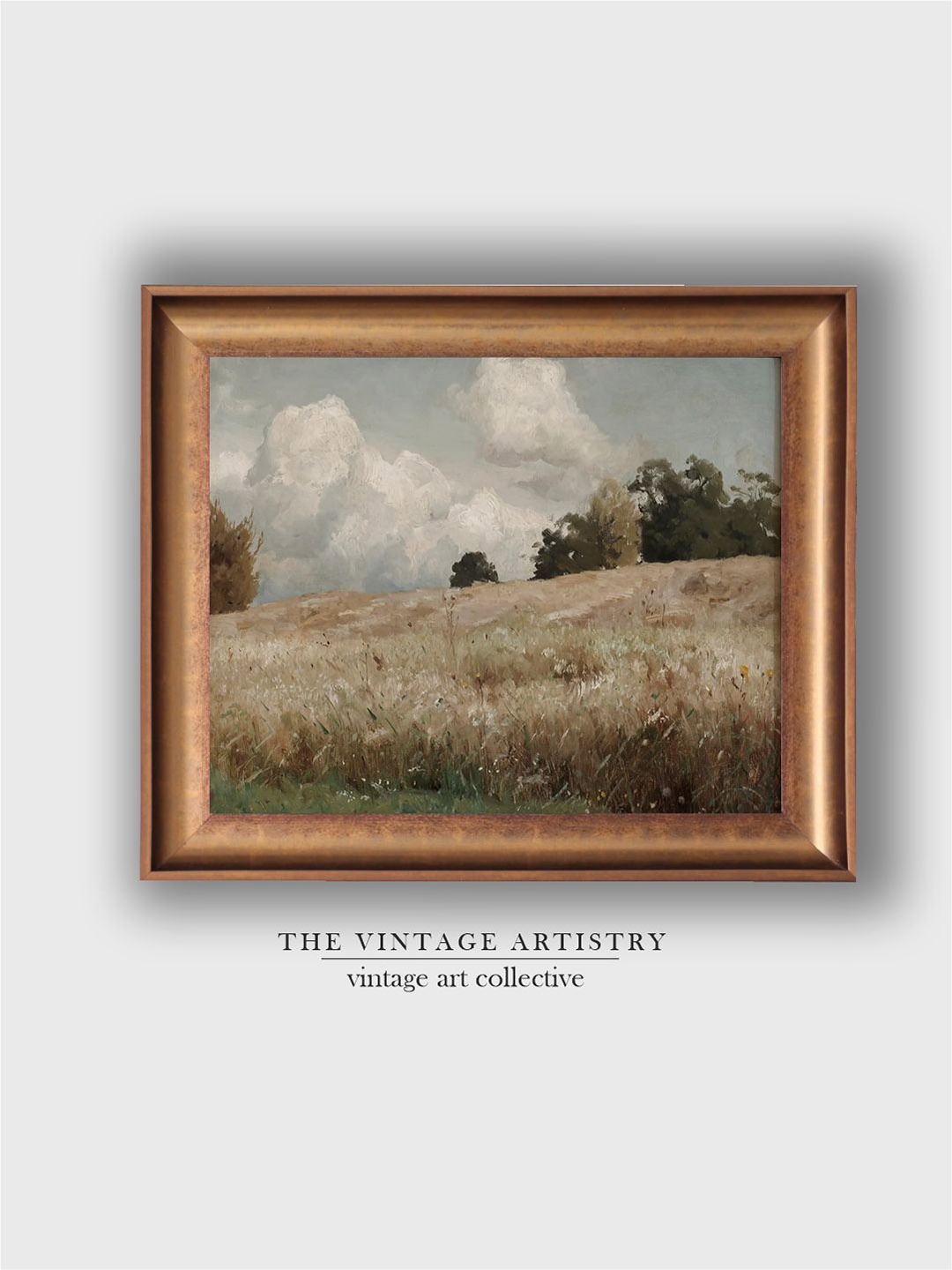 

THE VINTAGE ARTISTRY Beige Landscape Painting Wall Art