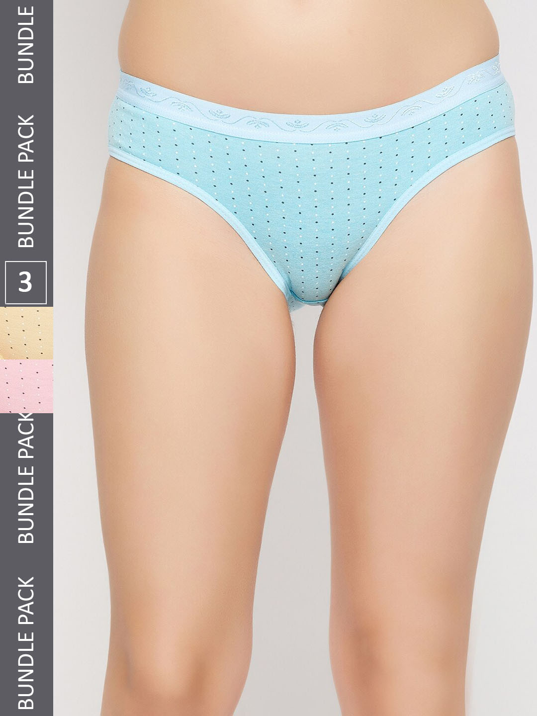 

SECRETS BY ZEROKAATA Women Pack Of 3 Printed Assorted Printed Basic Briefs