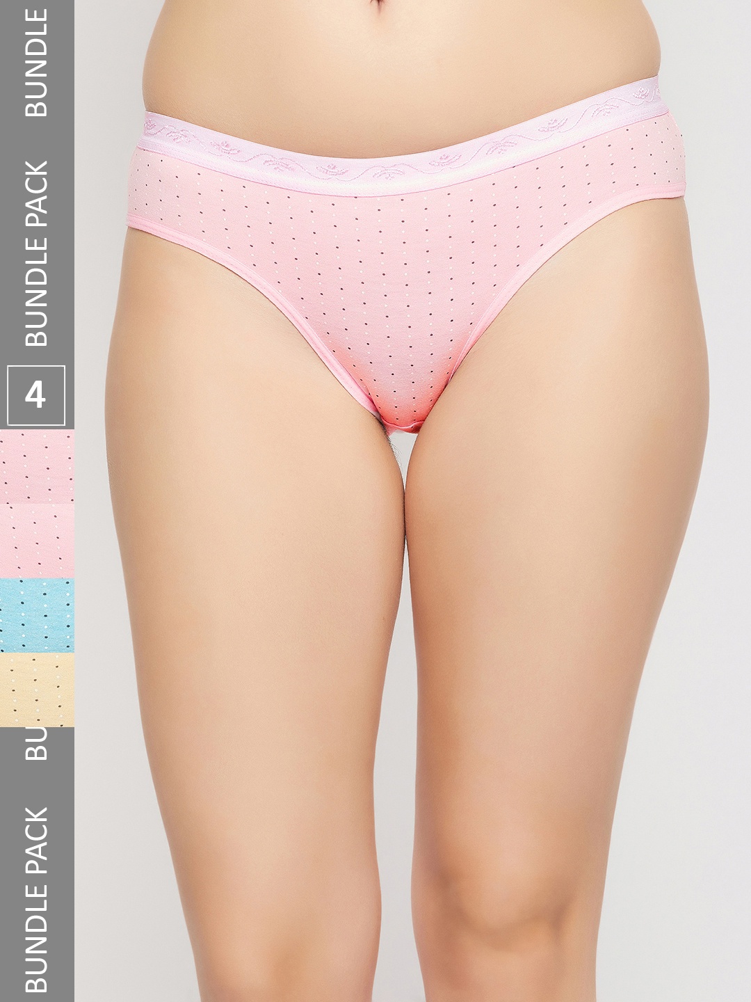 

SECRETS BY ZEROKAATA Women Pack Of 4 Assorted Printed Basic Briefs