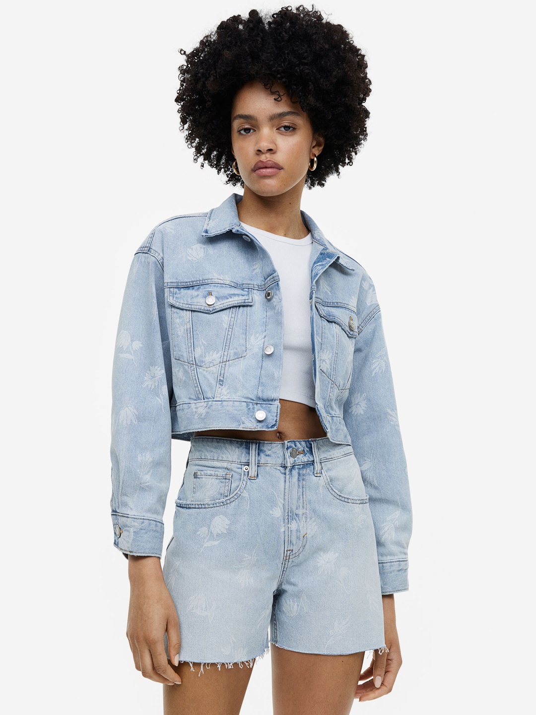 

H&M High Waist Denim Shorts, Blue