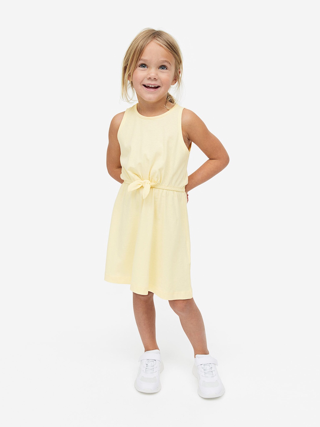 

H&M Girls Tie-detail dress, Yellow