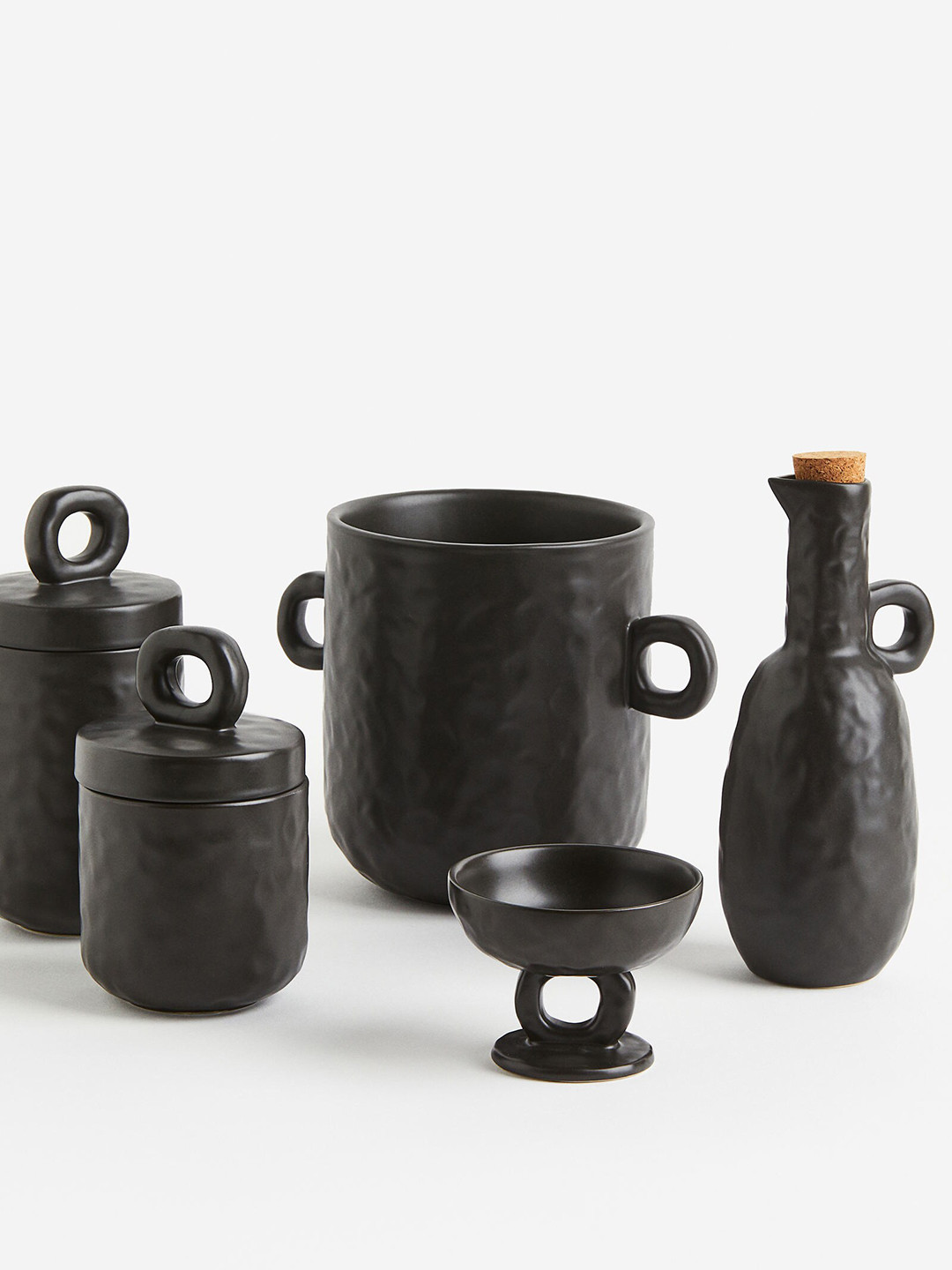 

H&M Black Stoneware Oil Bottle