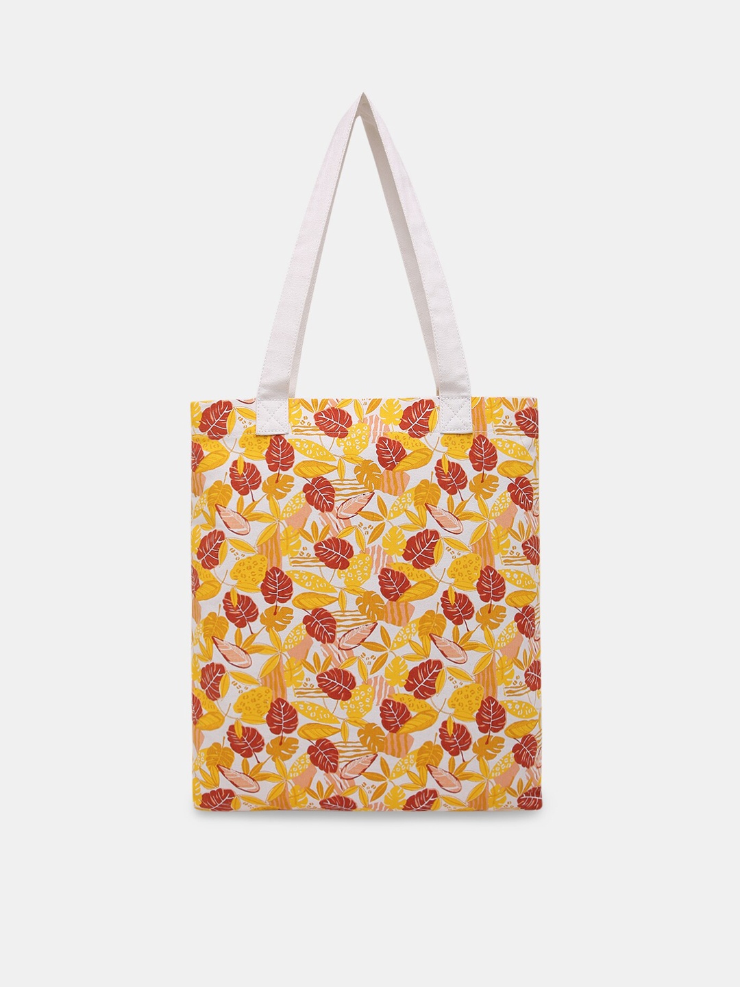 

Vero Moda Leaf Printed Cotton Tote Bag, White