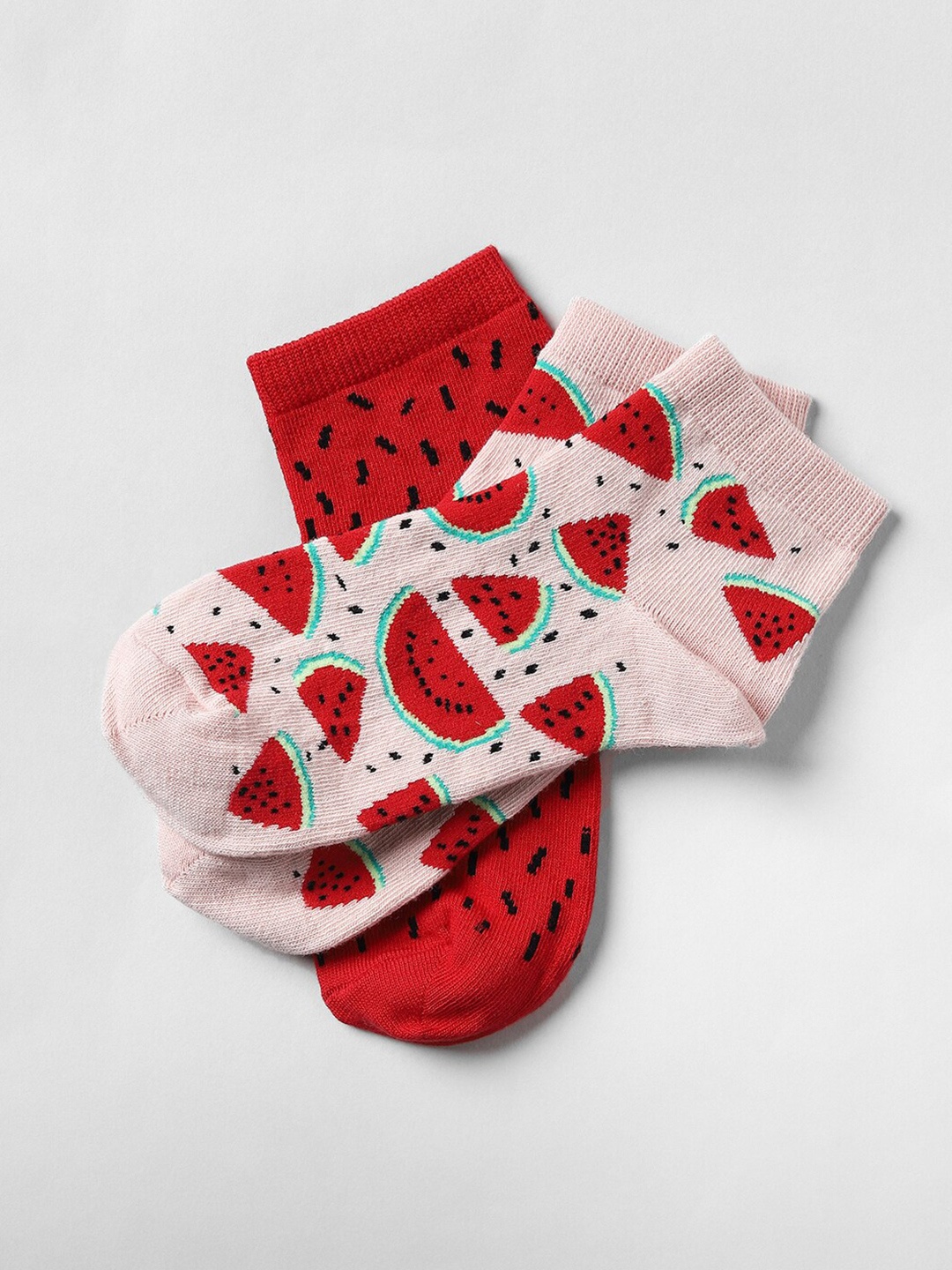 

ONLY Women Pack Of 2 ONLMELON Patterned Ankle Socks, Red