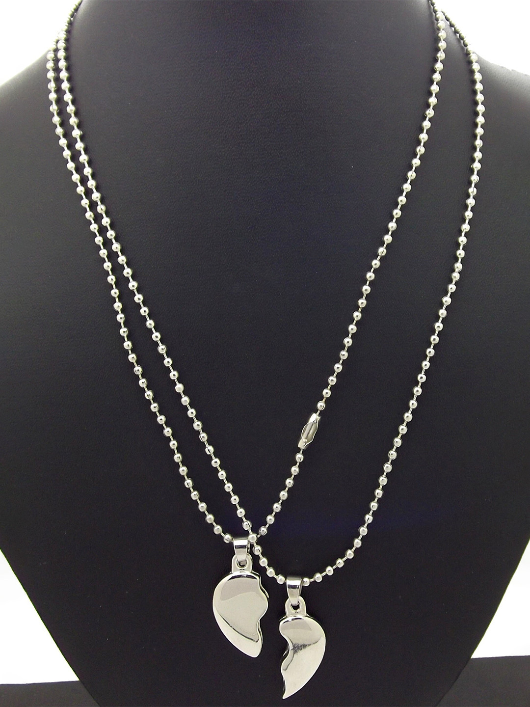 

FEMMIBELLA Men Set of 2 Silver-Plated Chain with Pendant