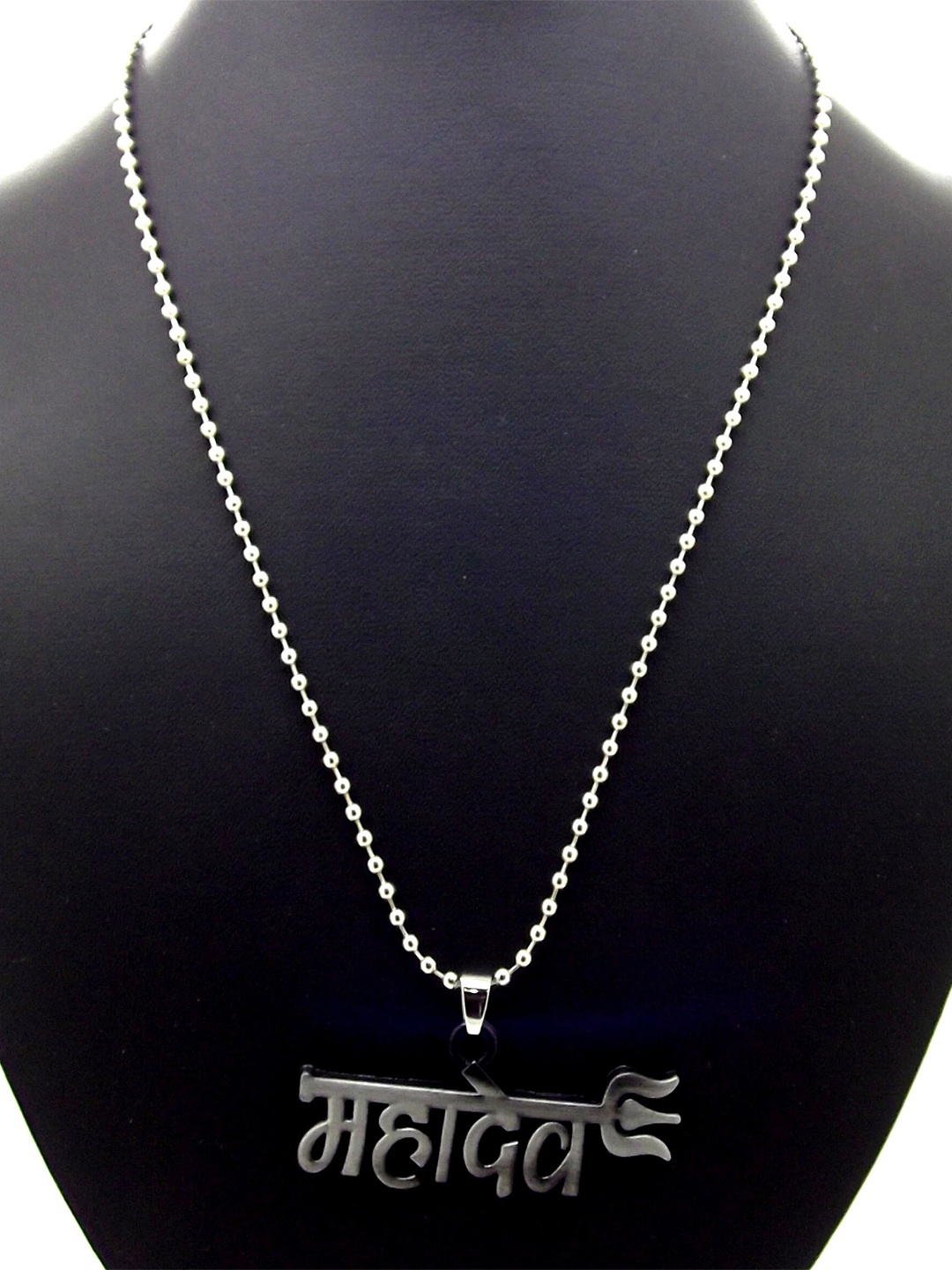 

FEMMIBELLA Men Silver-Plated Mahadev Trishul Chain