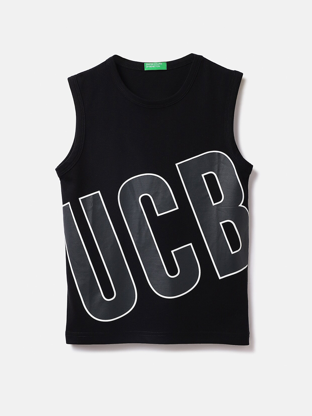 

United Colors of Benetton Boys Typography Printed Cotton T-shirt, Black