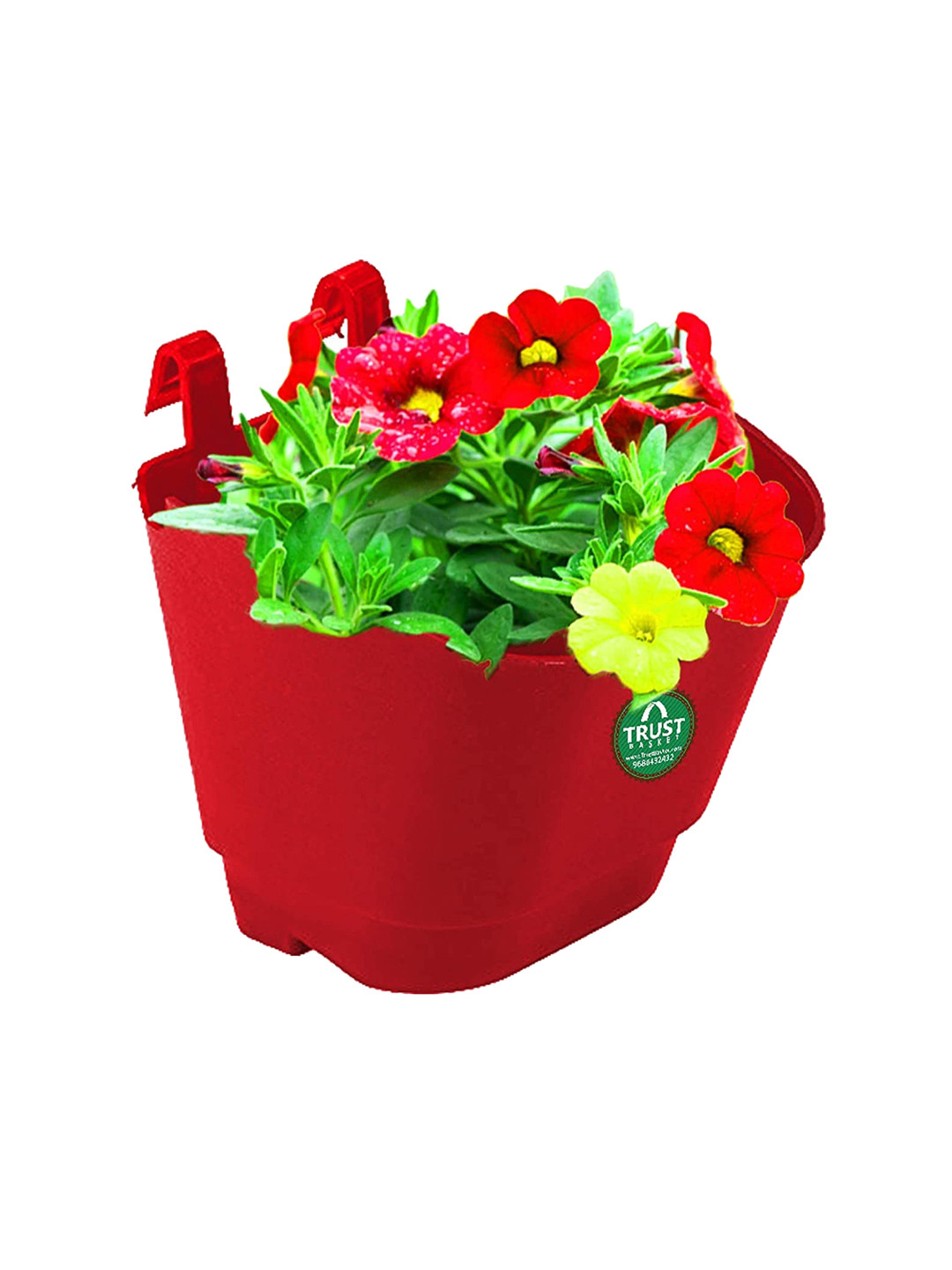 

TRUSTBASKET Red 6-Pcs Vertical Gardening Hanging Planters