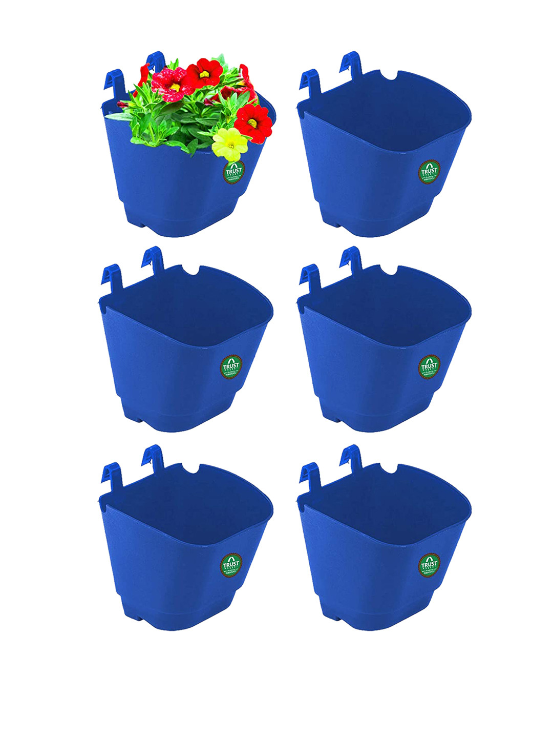 

TRUSTBASKET Blue 6 Pieces Vertical Gardening Hanging Planters