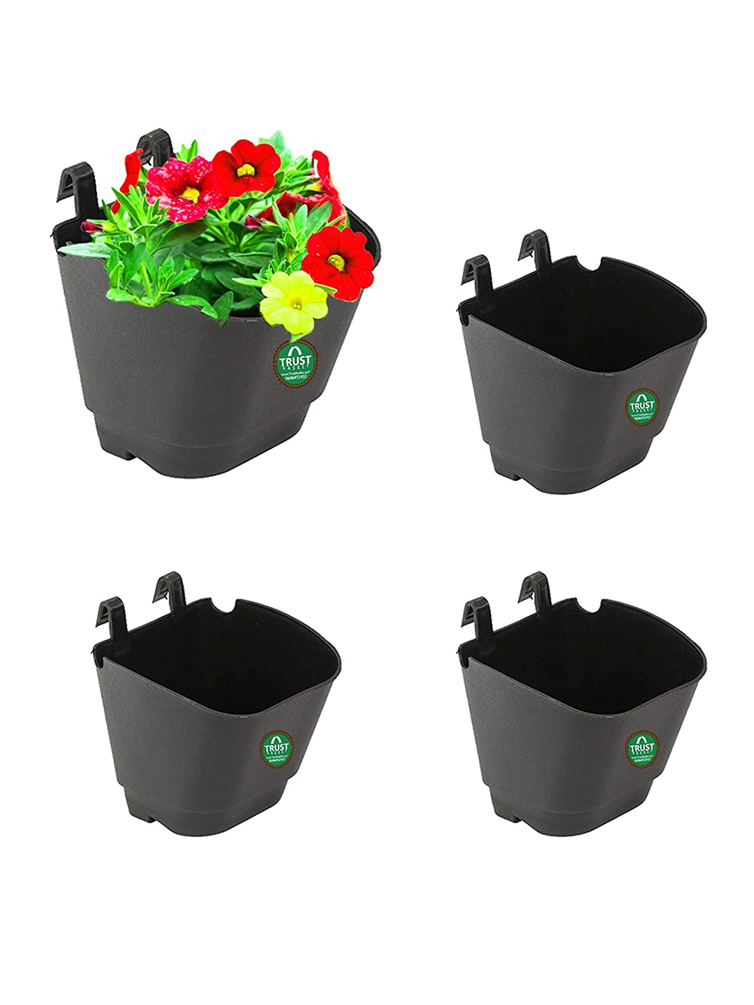 

TRUSTBASKET Black 4-Pcs Vertical Gardening Planters