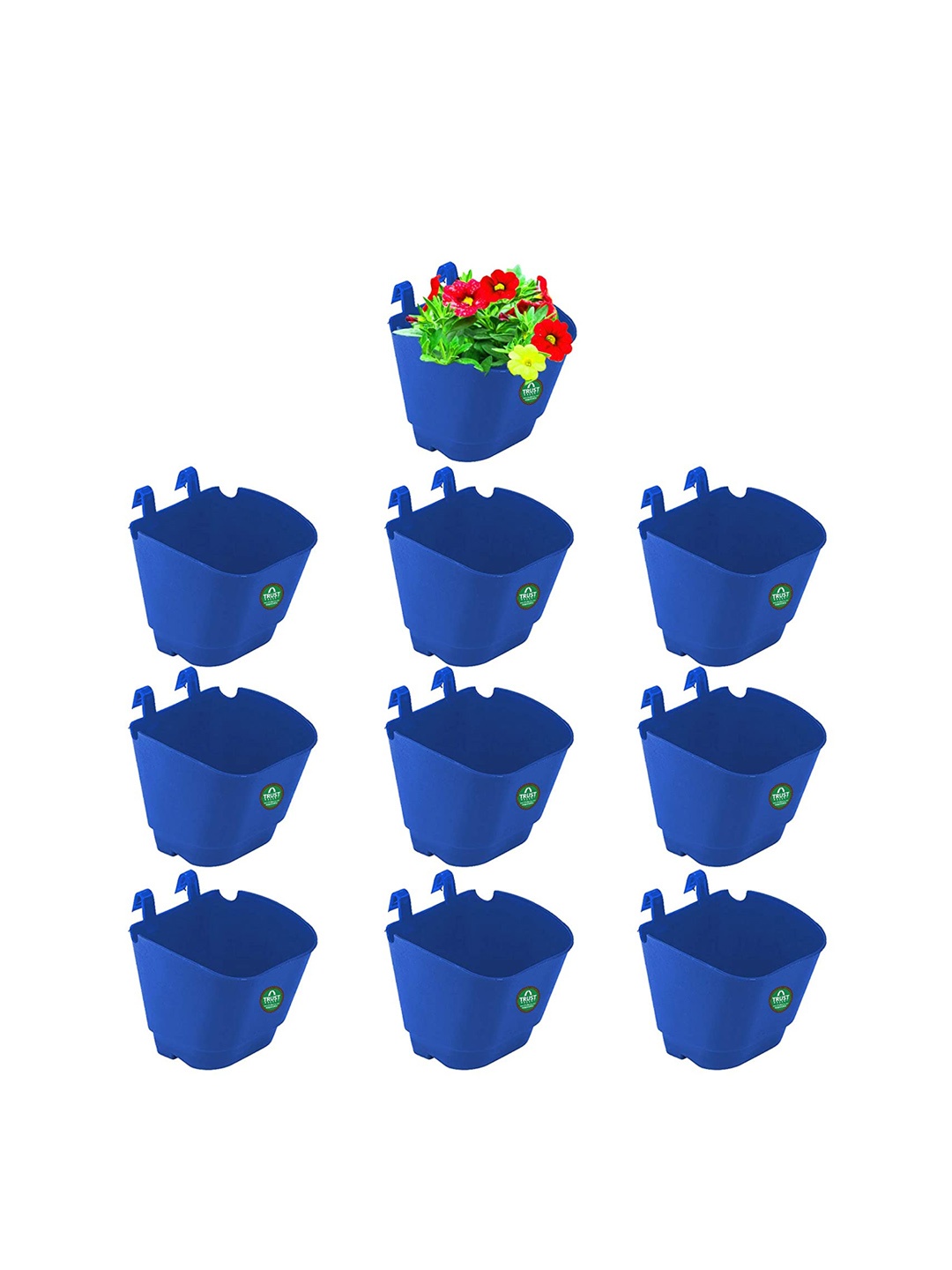

TRUSTBASKET Blue 10-Pcs Vertical Gardening Hanging Planters
