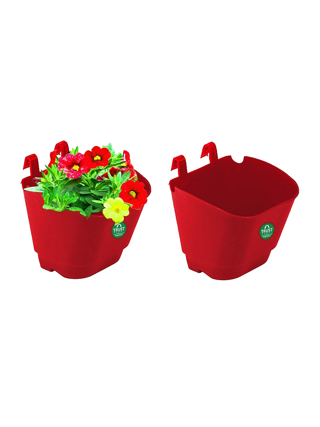

TRUSTBASKET Red 2 Pieces Vertical Gardening Hanging Planters