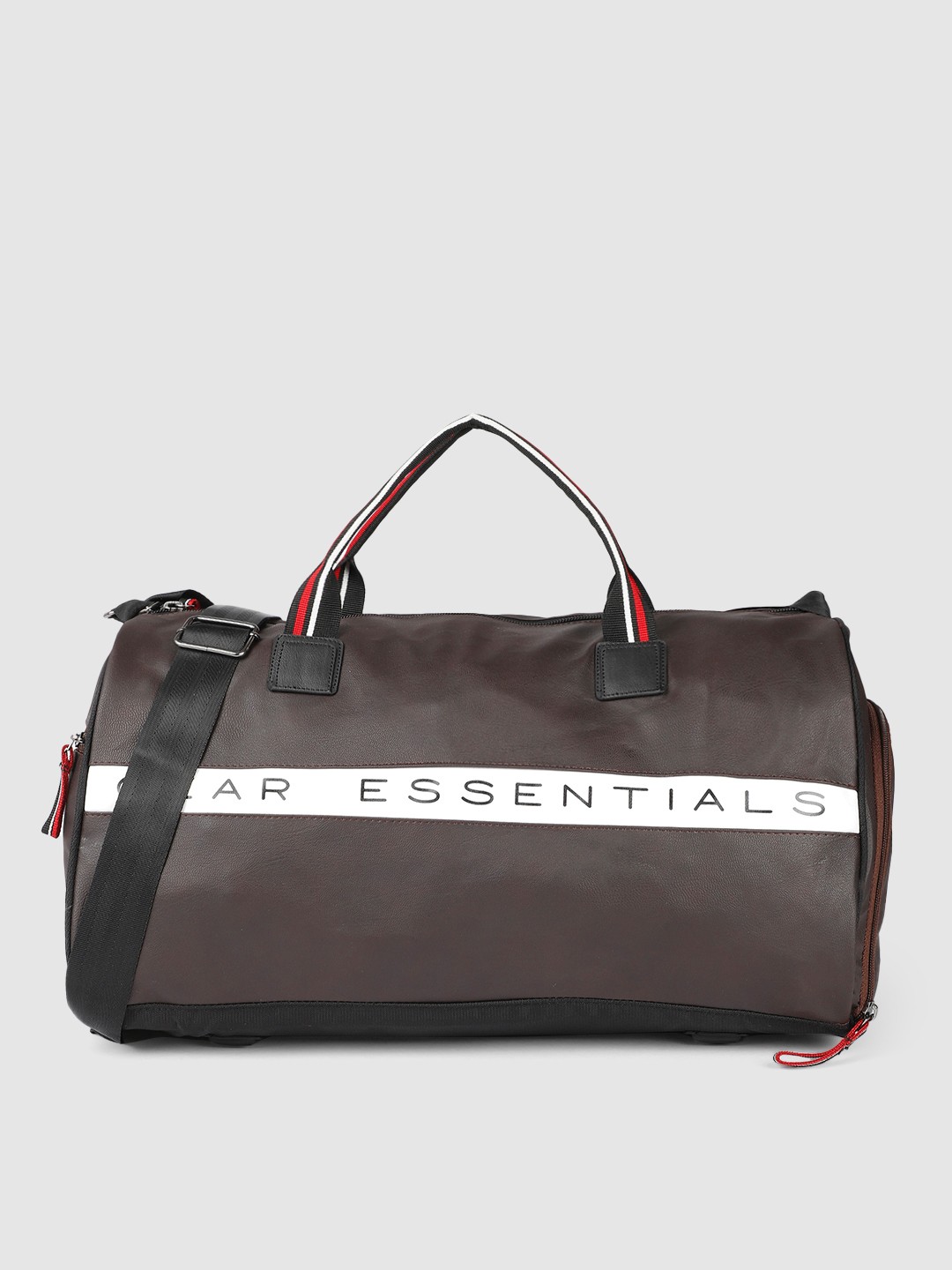 

Gear Unisex Duffel Bag with Brand Logo Print Detail, Brown