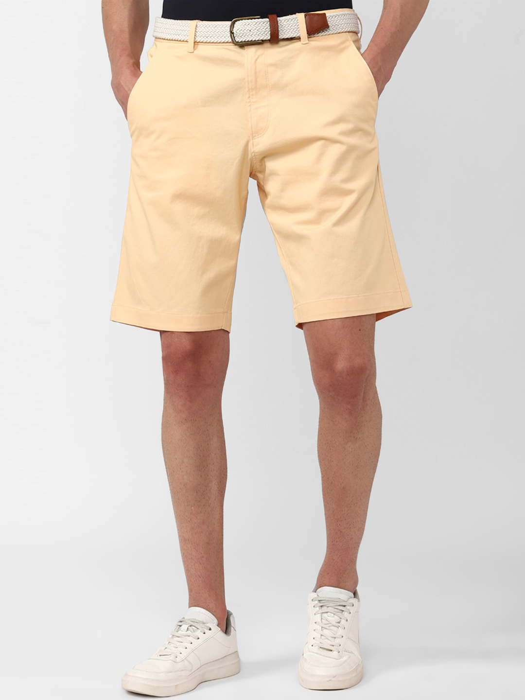 

SIMON CARTER LONDON Men Slim Fit Cotton Shorts, Beige