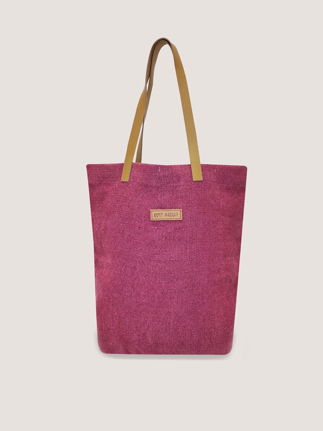 

earthbags Jute Canvas Tote Bag, Maroon