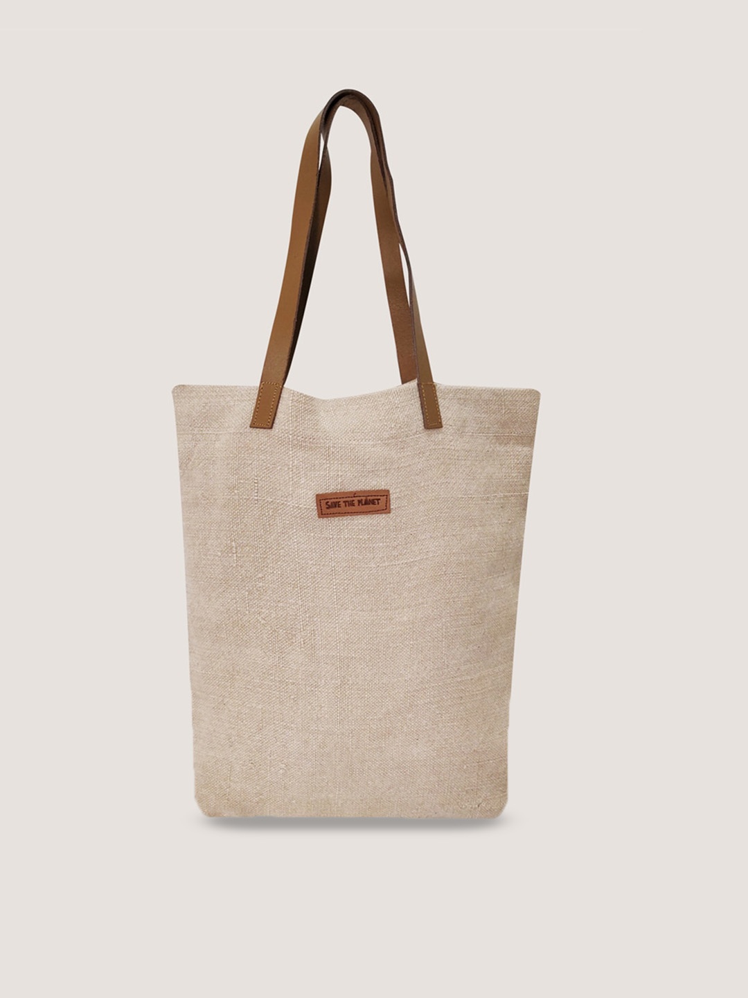 

earthbags Jute Canvas Tote Bag, Cream