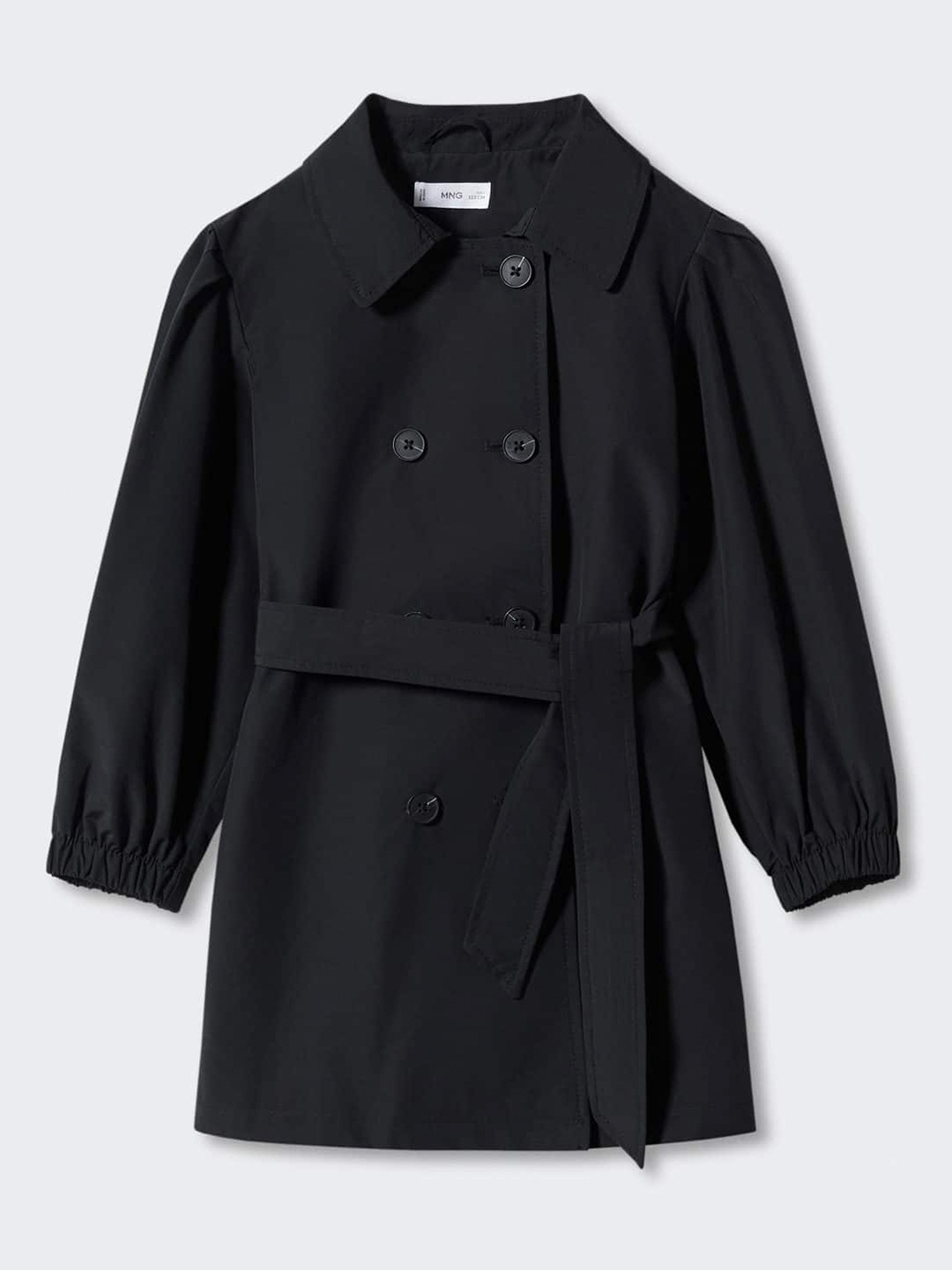 

Mango Kids Girls Balloon-Sleeve Trench Coat, Black
