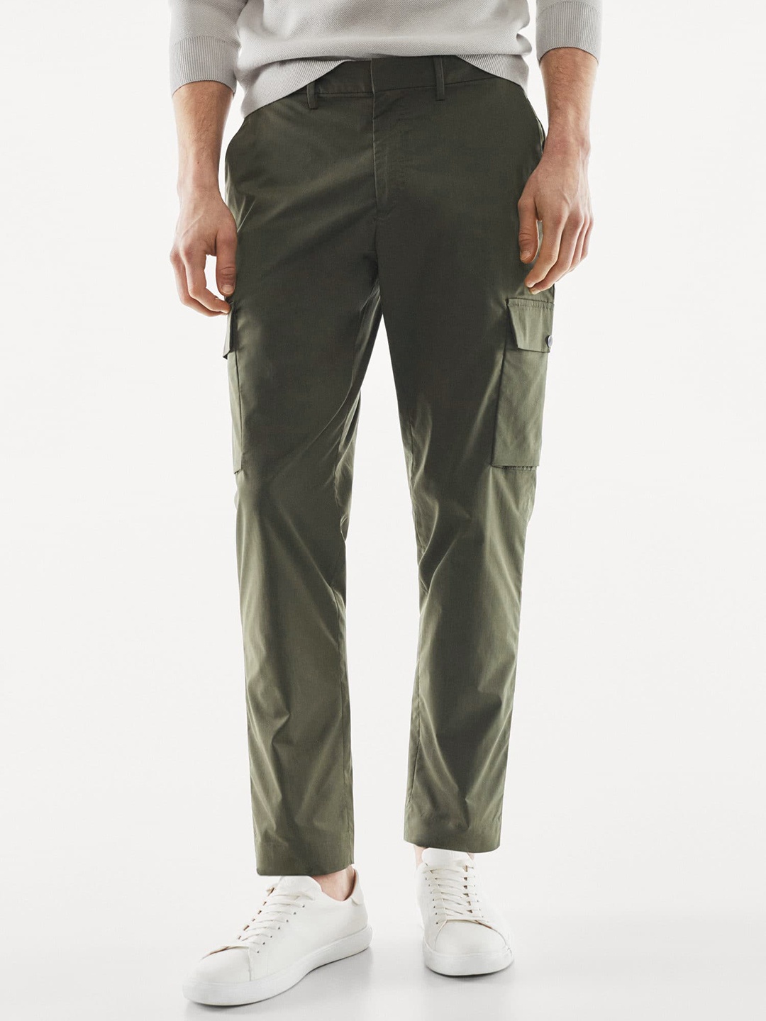 

MANGO MAN Slim Fit RegularCargos Trousers, Olive