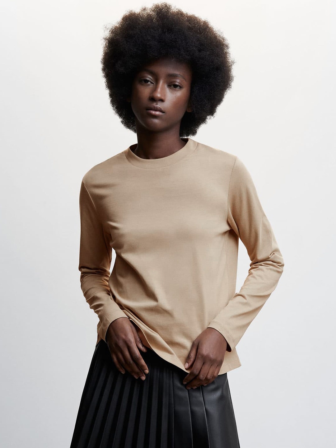 

MANGO Sustainable Cotton Oversize T-shirt, Beige