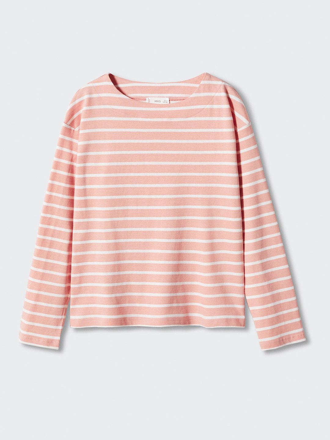 

Mango Kids Girls Pure Cotton Striped T-shirt, Pink