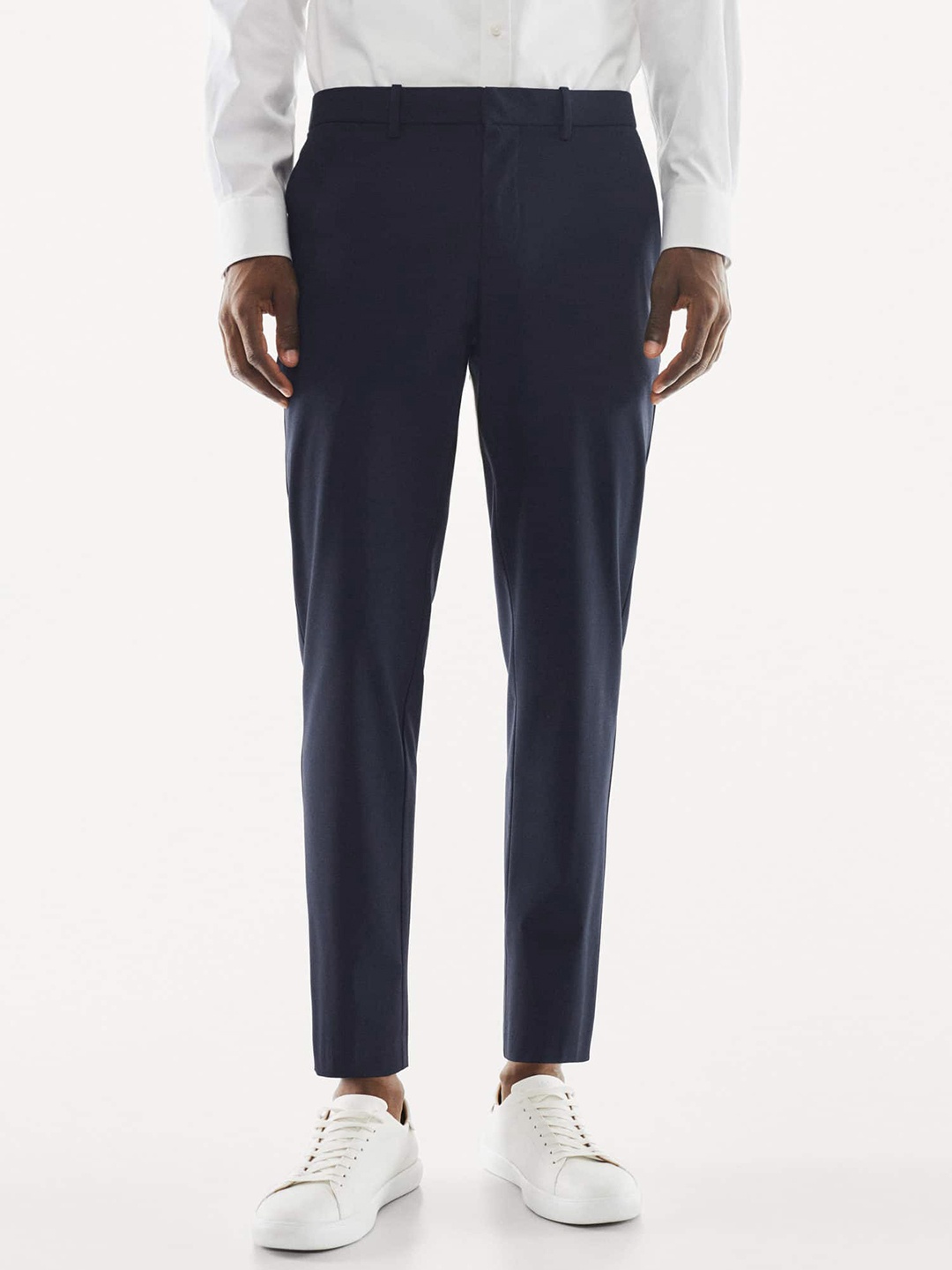 

MANGO MAN Bologna Tapered Fit Trousers, Navy blue