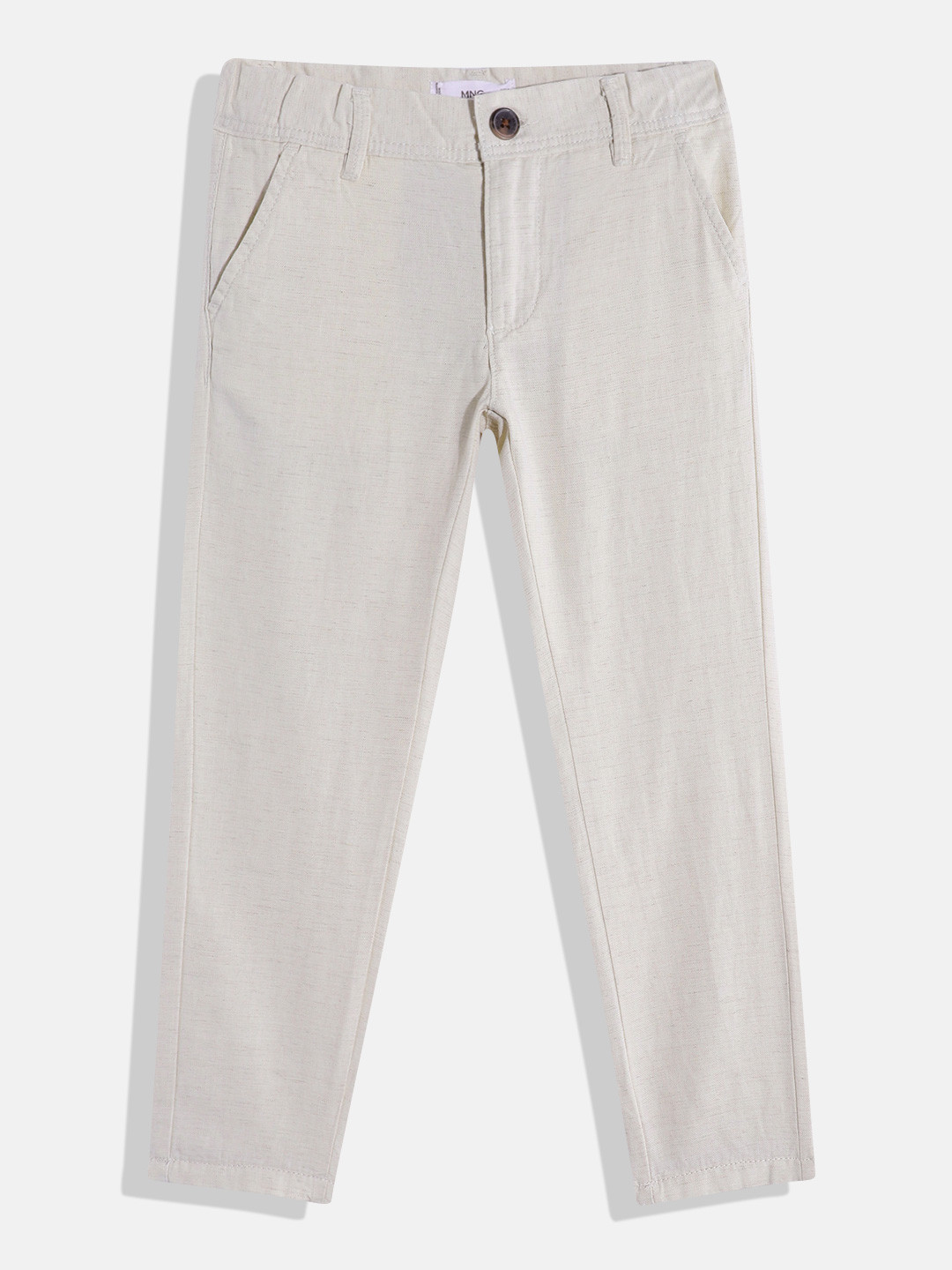 

Mango Kids Boys High-Rise Trousers, Beige