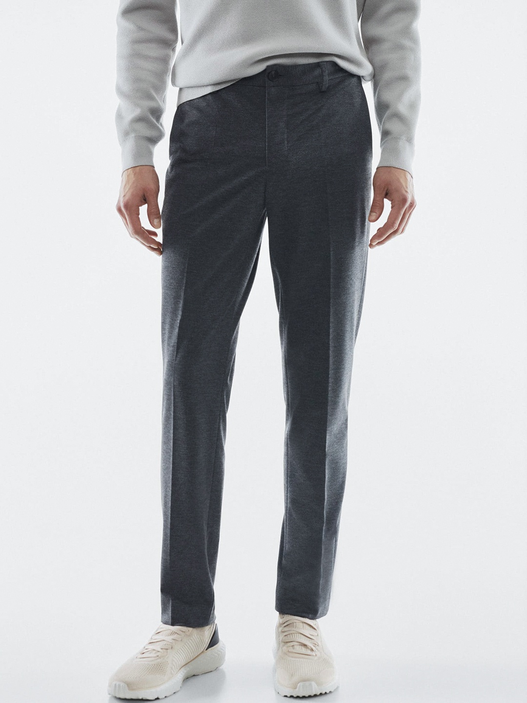 

MANGO MAN Slim Fit Trousers, Charcoal