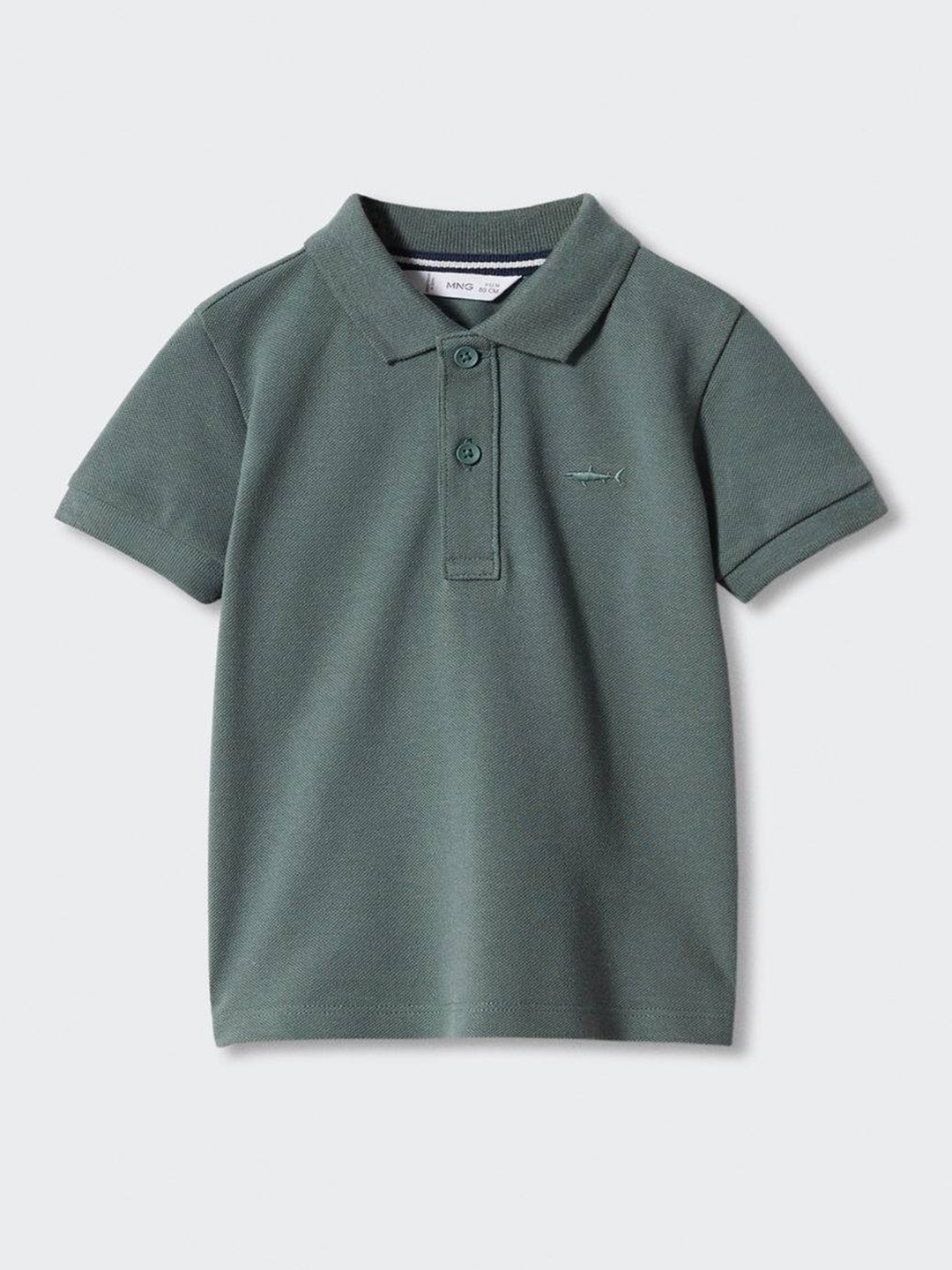 

Mango Kids Boys Polo Collar Pure Cotton T-shirt, Olive