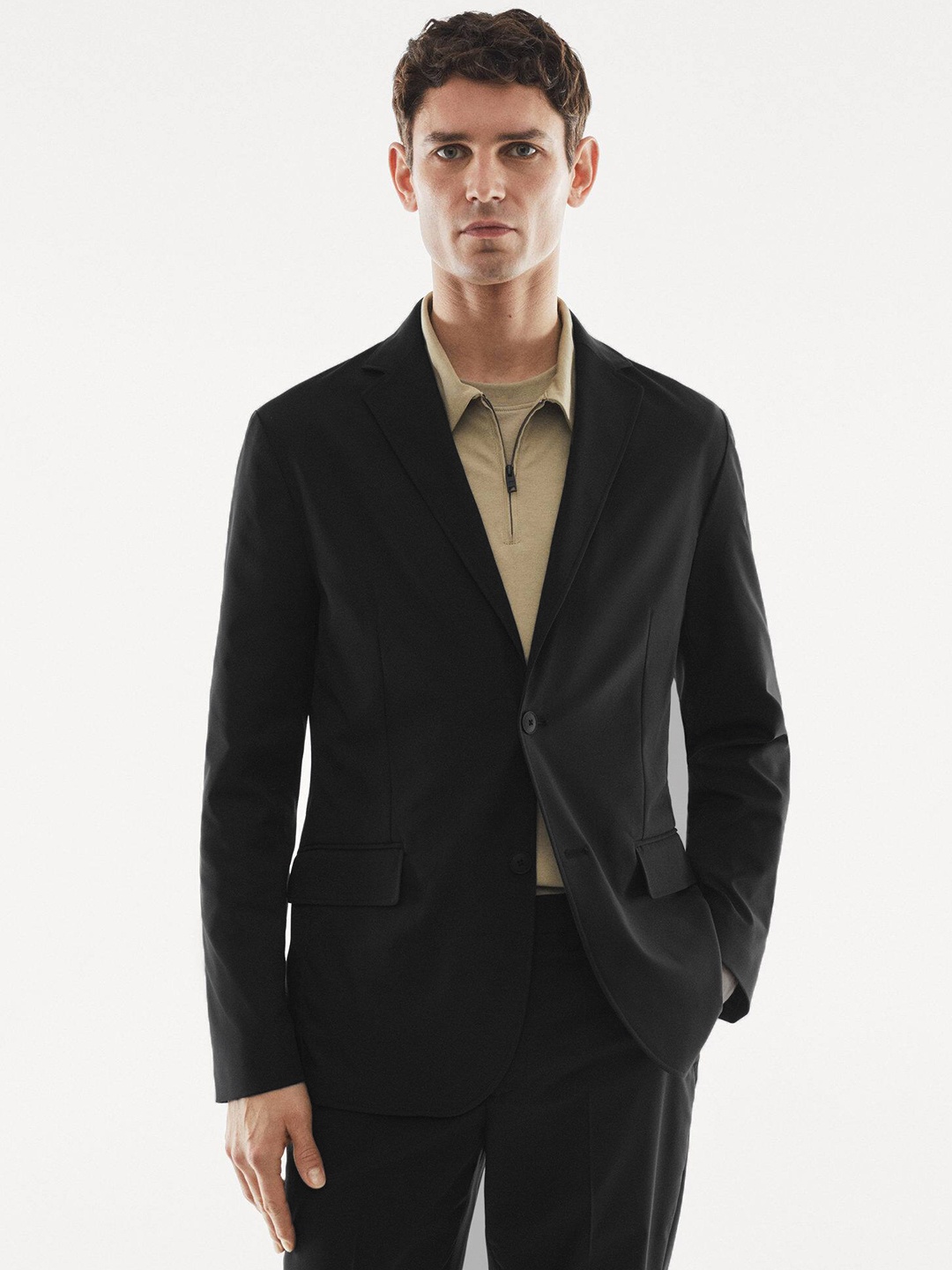

MANGO MAN Single-Breasted Slim Fit Blazer, Black