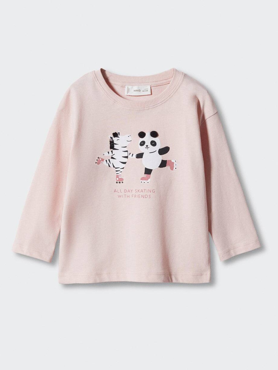 

Mango Kids Girls Printed Pure Cotton T-shirt, Pink