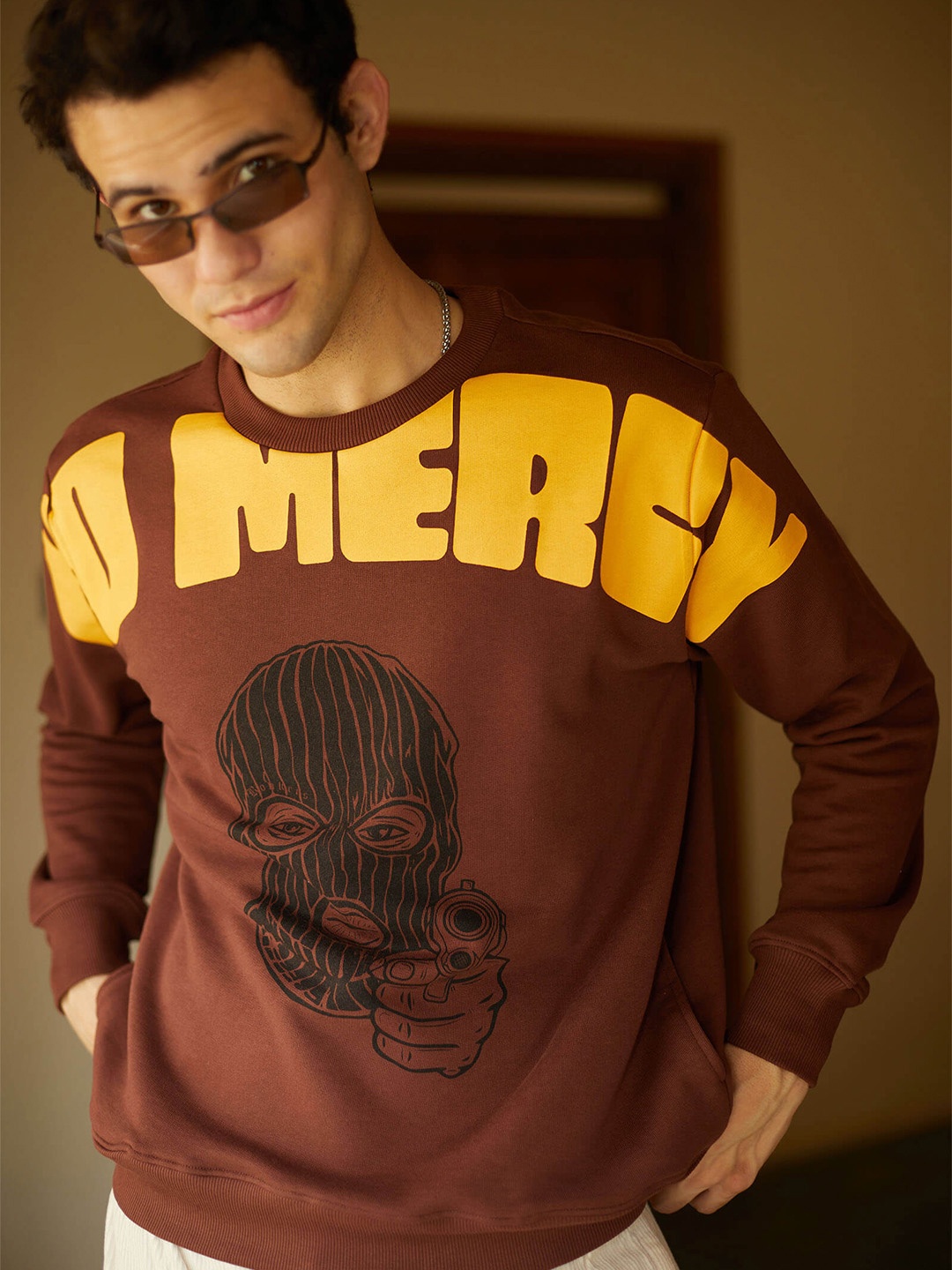 

Bonkers Corner Typography Printed Cotton Sweatshirt, Brown