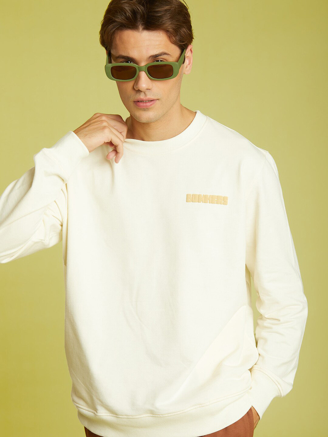 

Bonkers Corner Round Neck Cotton Sweatshirt, Cream