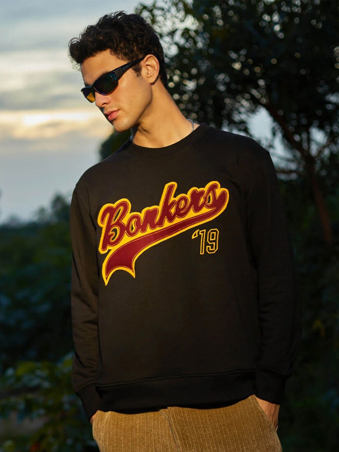 

Bonkers Corner Brand Logo Printed Cotton Sweatshirt, Black