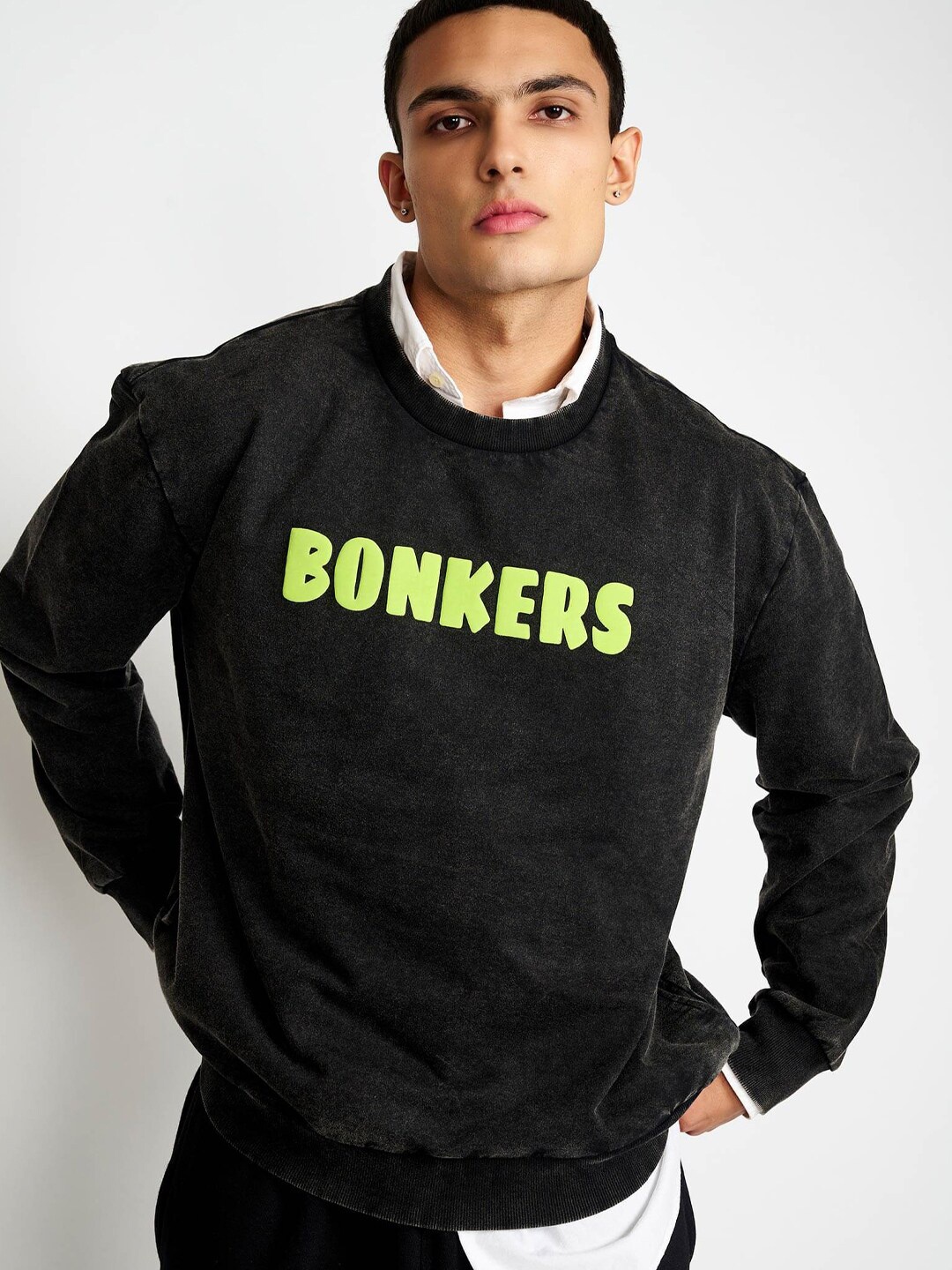 

Bonkers Corner Brand Logo Printed Cotton Sweatshirt, Black