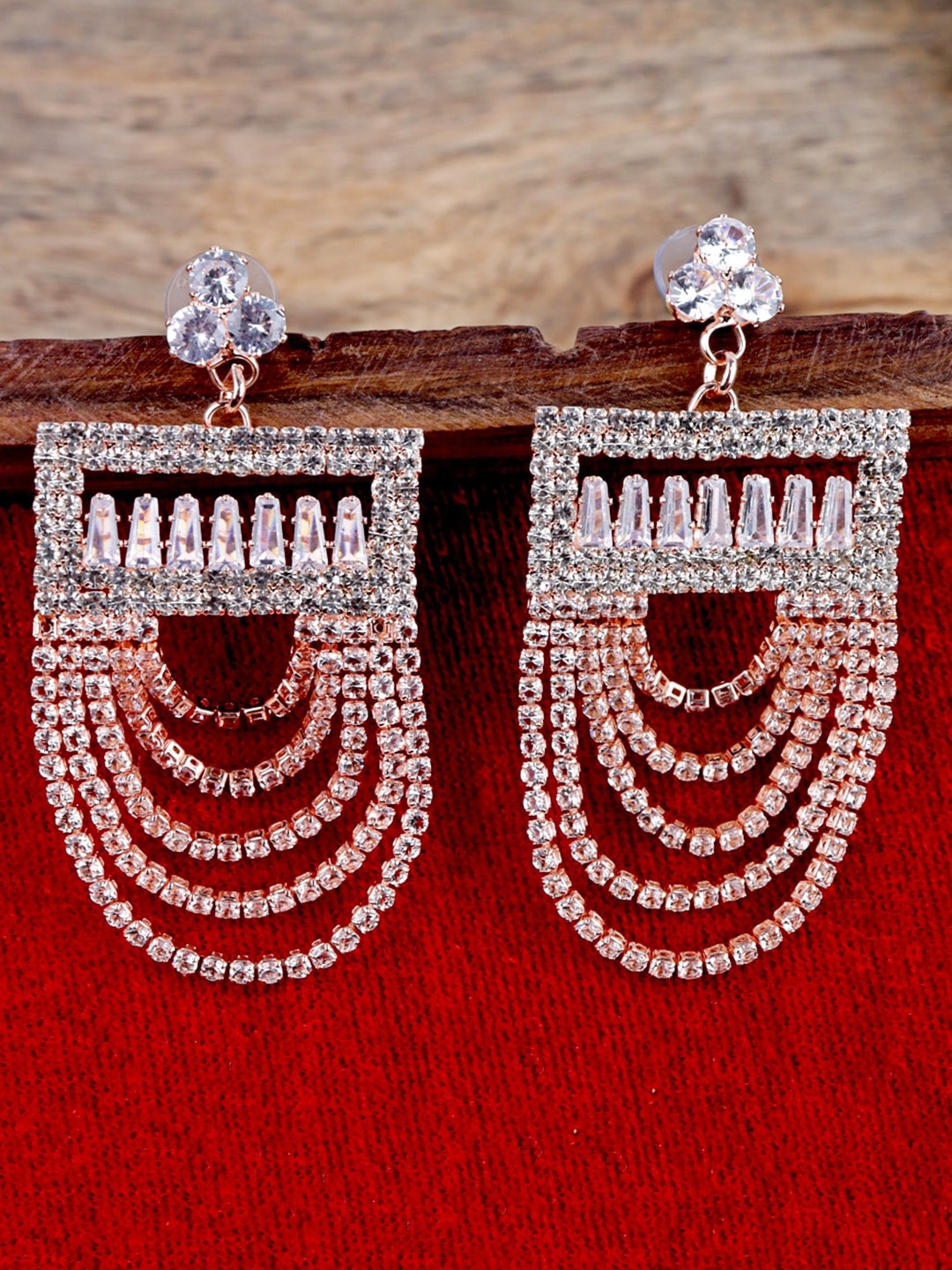 

Krelin Rhodium-Plated Contemporary Drop Earrings, White