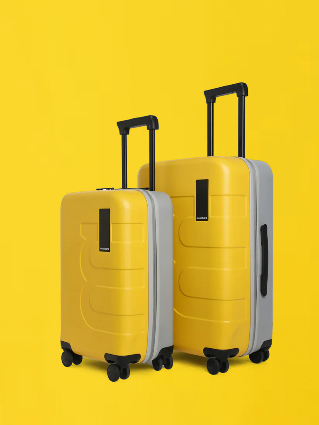 

MOKOBARA Set Of 2 The Em Hard-Sided Trolley Bags, Yellow