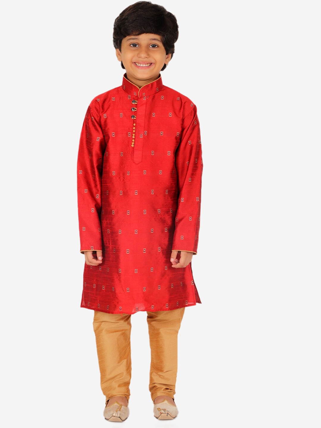 

Pro-Ethic STYLE DEVELOPER Boys Geometric Printed Kurta With Pyjamas, Maroon