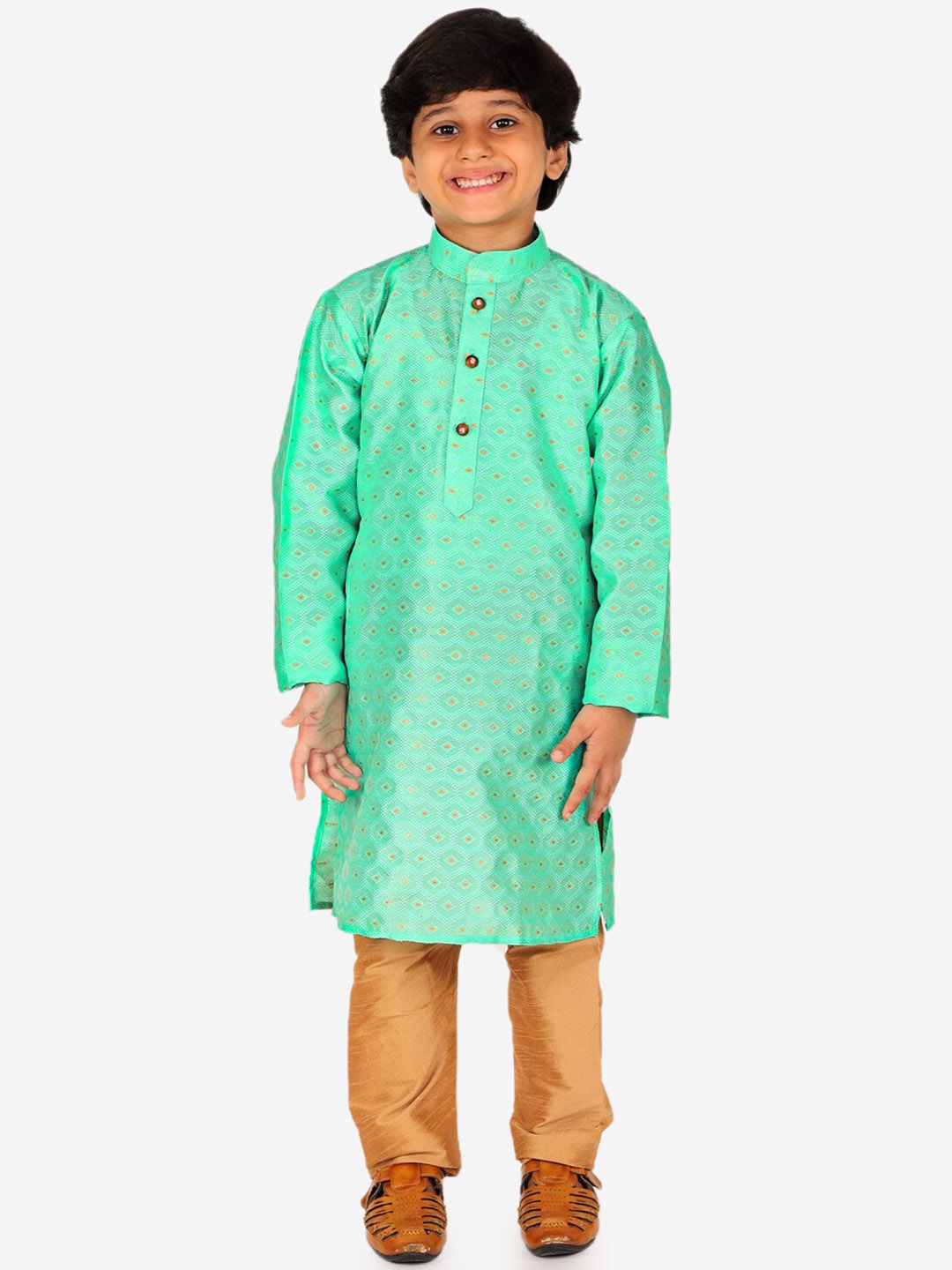 

Pro-Ethic STYLE DEVELOPER Boys Ethnic Motifs Printed Kurta with Pyjamas, Green